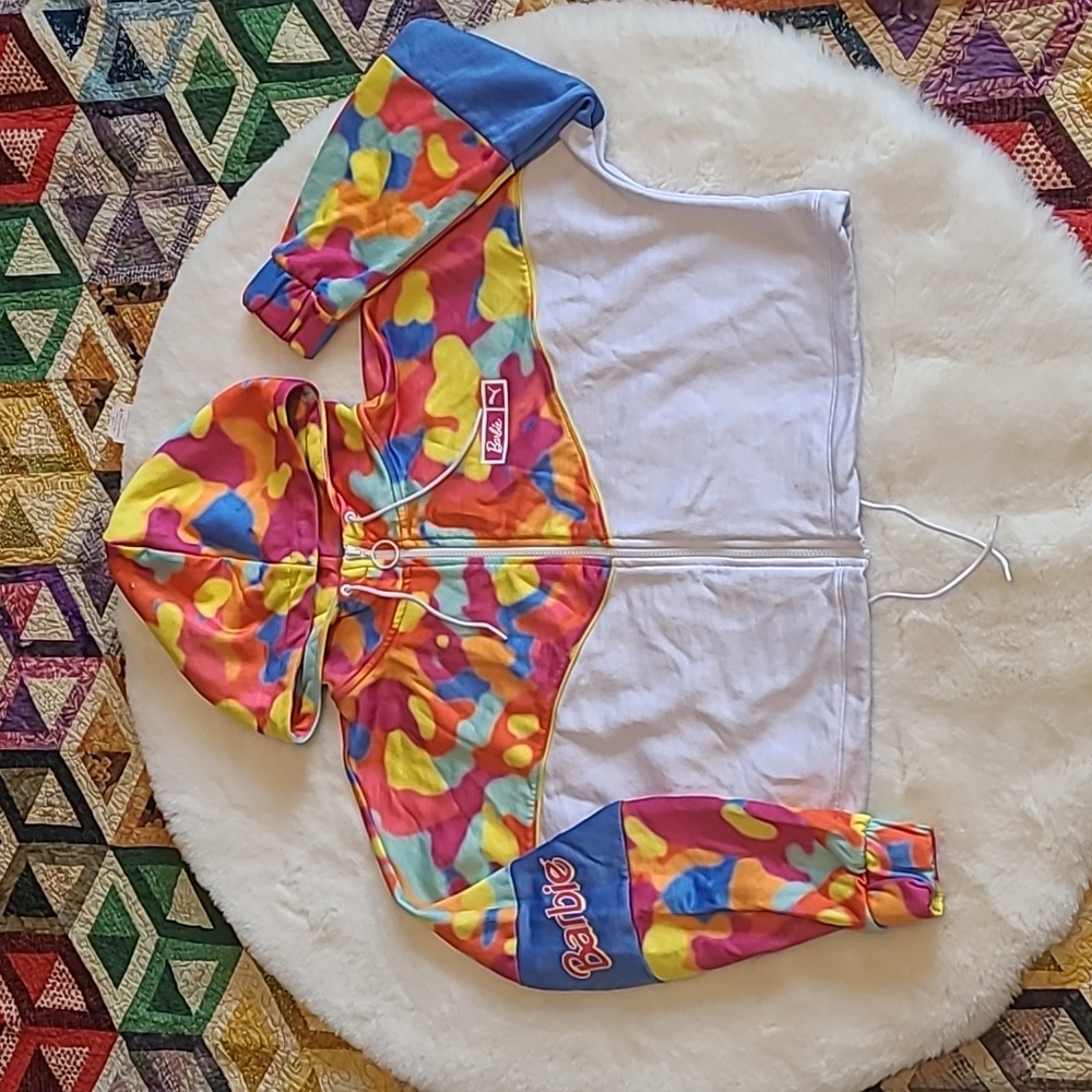 PUMA Barbie XTD Bright Colorful 90's Style Full Zip Track Jacket